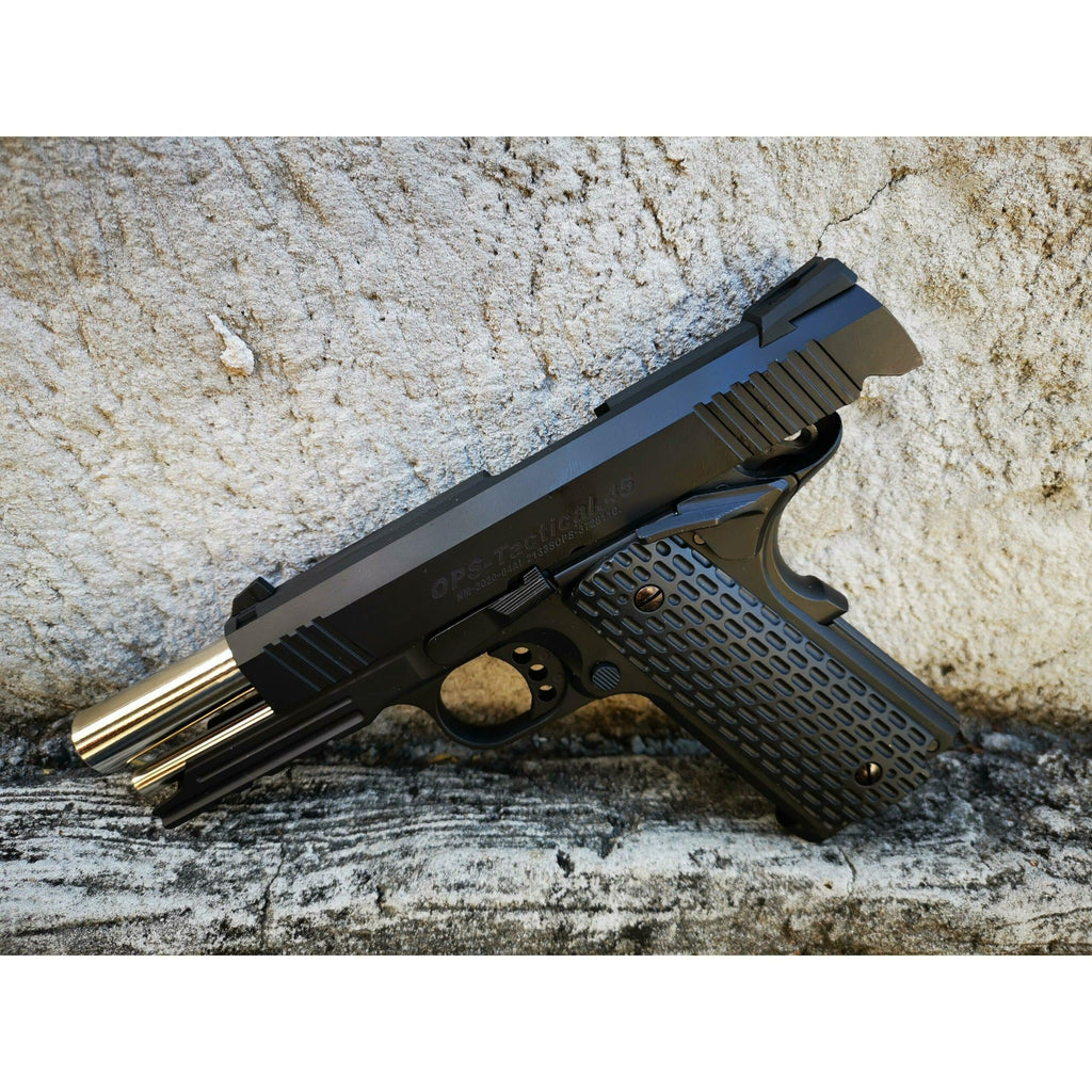 Golden Eagle - 2011 OPS Tactical .45 (Black) Green Gas Blowback Gel Blaster