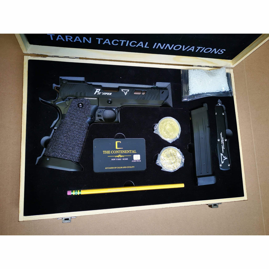 Golden Eagle - John Wick PIT VIPER (Wood Case) Green Gas Blowback Gel Blaster