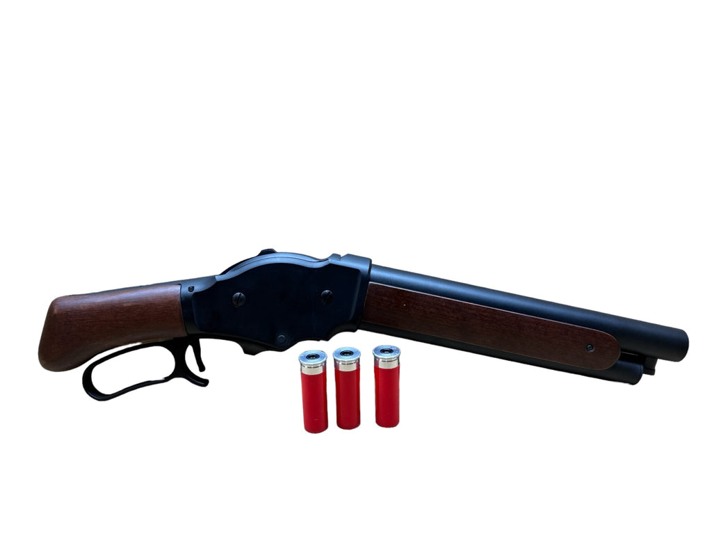 Golden Eagle - 1887 Stubby Lever Action Shotgun (Real Wood) Green Gas Gel Blaster