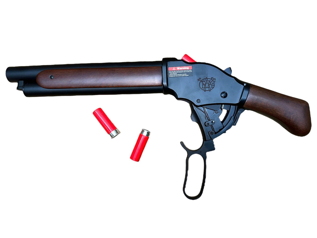 Golden Eagle - 1887 Stubby Lever Action Shotgun (Real Wood) Green Gas Gel Blaster