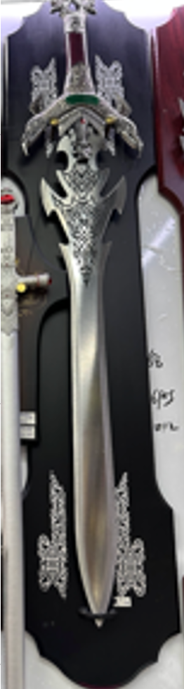 KNIGHTS SWORD-A28- WITH BACKING BOARD