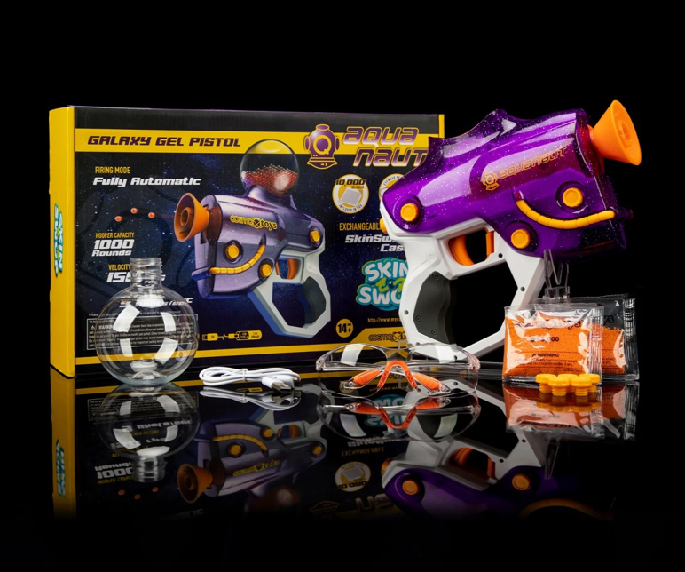 CosmoX Aquanaut Sci-Fi Gel Blaster Pistol ‚Äì Purple with Glitter
