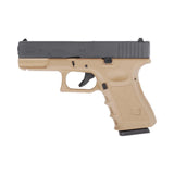 E&C GLOCK 19X GAS BLOWBACK GEL BLASTER PISTOL ‚Äì TAN and BLACK