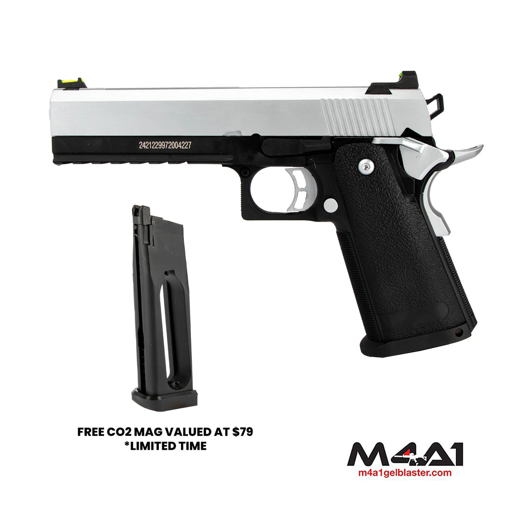 Hi-Capa 5.1 Silver Green Gas with Free CO2 Magazine