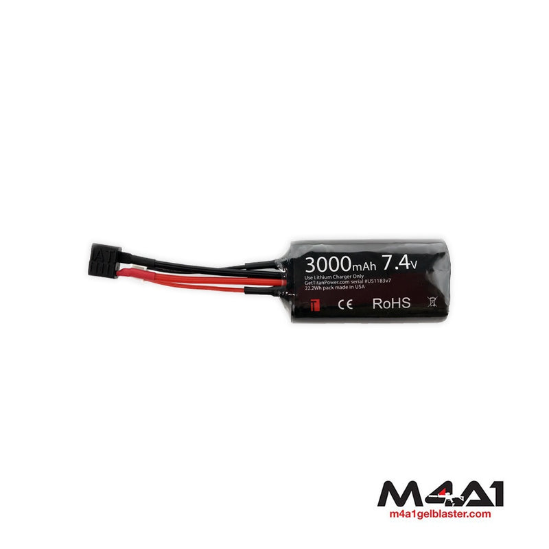 TITAN 3000mAh 7.4v Brick T-Plug Deans Battery (1183)
